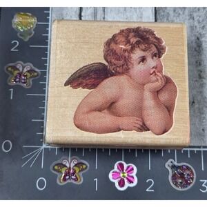 Rubber Stampede Daydreaming Cherub 653E 1992 Hart Rubber Stamp #V102